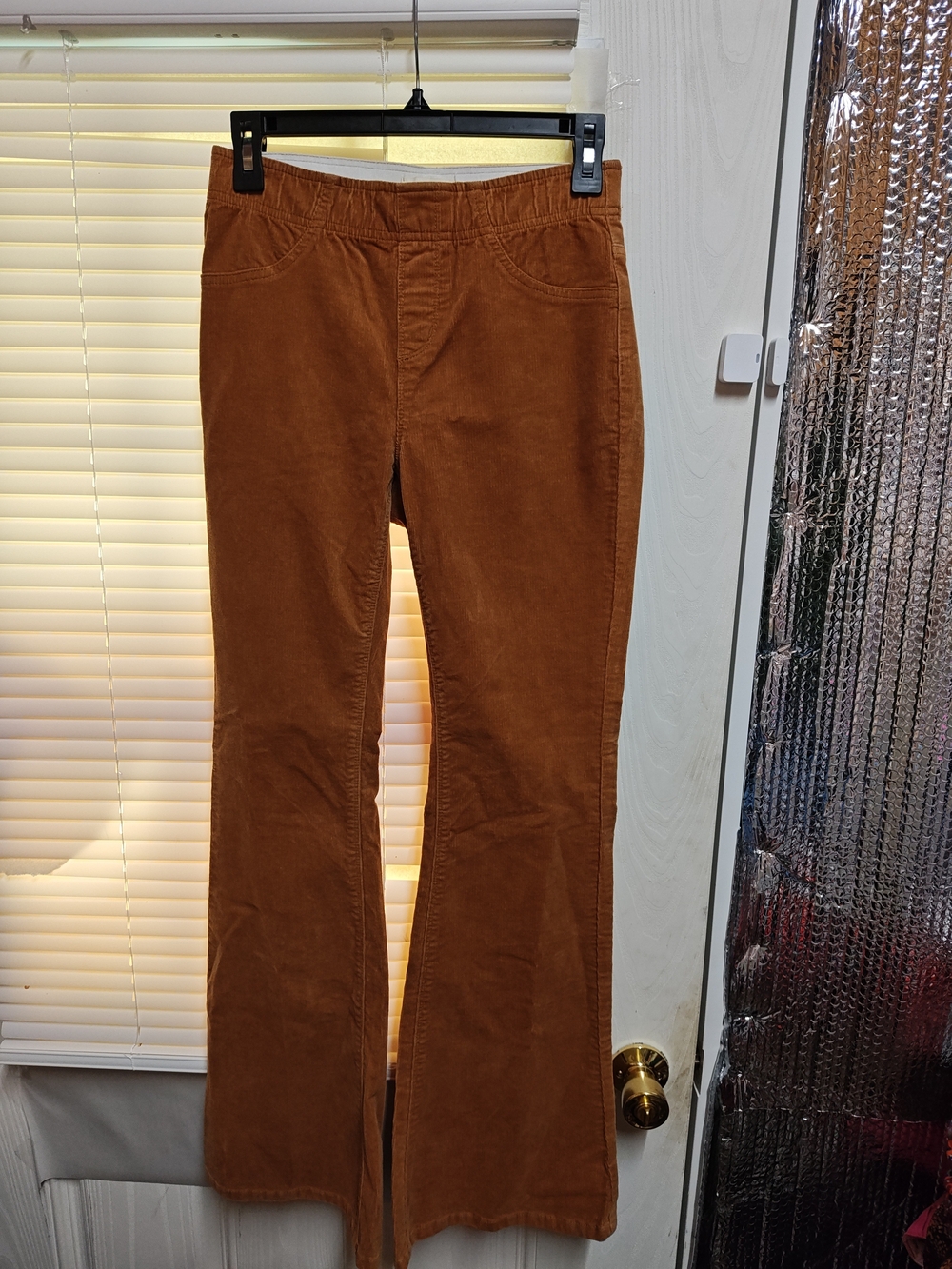 Easel Los Angeles Corduroy Flare Pants in Rust Brown